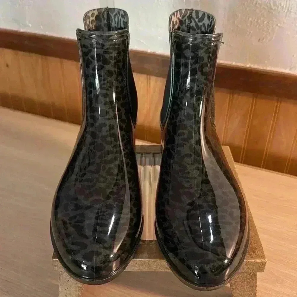 INC Raelynn Vinyl Ankle Rain Boots